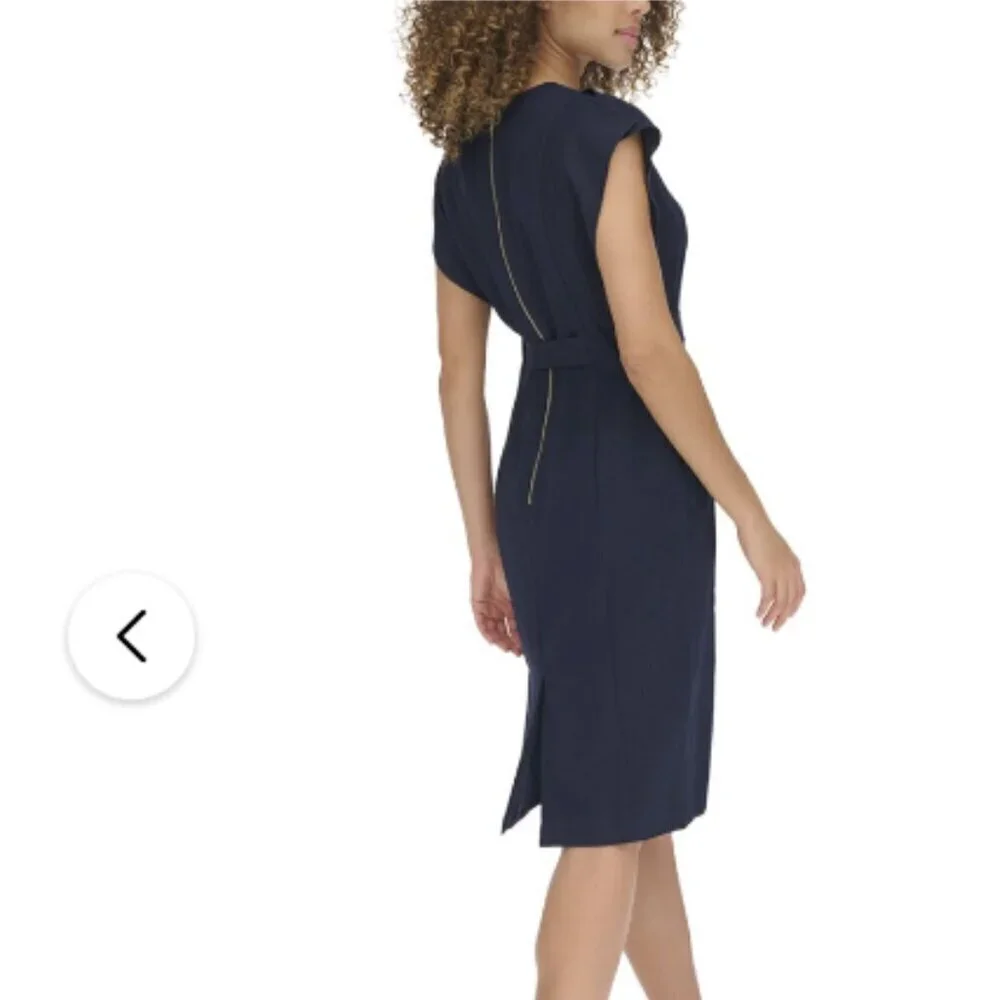 Eliza J Royal Blue Flutter Sleeve Dress Size 4 - Picture 13 of 13